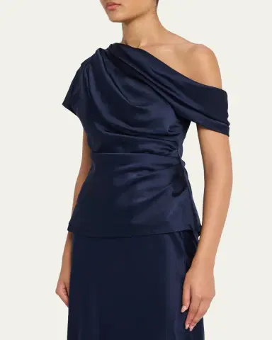 SIMKHAI Phoebe Draped Satin Top | Thumbnail 4 SIMKHAI Phoebe Draped Satin Top | Thumbnail 4