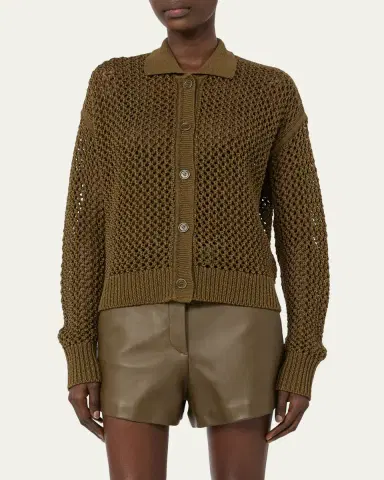 Max Mara Net Knit Collared Cardigan | Thumbnail 3 Max Mara Net Knit Collared Cardigan | Thumbnail 3