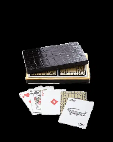 L'Objet Crocodile-Embossed Box with Playing Cards | Thumbnail 2 L'Objet Crocodile-Embossed Box with Playing Cards | Thumbnail 2