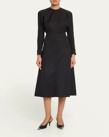 Victoria Beckham Dolman-Sleeve A-Line Midi Dress | Thumbnail 2 Victoria Beckham Dolman-Sleeve A-Line Midi Dress | Thumbnail 2