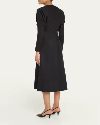 Victoria Beckham Dolman-Sleeve A-Line Midi Dress | Thumbnail 3 Victoria Beckham Dolman-Sleeve A-Line Midi Dress | Thumbnail 3