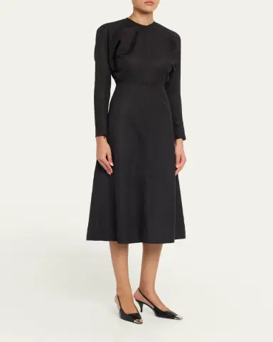 Victoria Beckham Dolman-Sleeve A-Line Midi Dress | Thumbnail 4 Victoria Beckham Dolman-Sleeve A-Line Midi Dress | Thumbnail 4