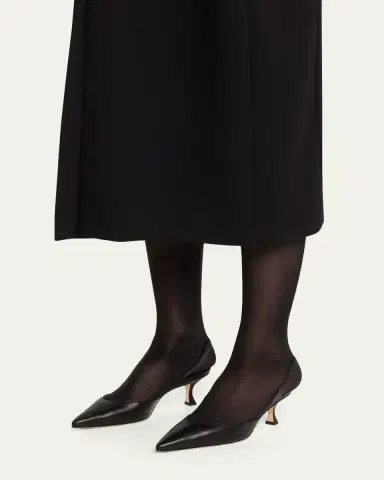 Manolo Blahnik Carolyne Leather Low-Heel Slingback Pump | Thumbnail 2 Manolo Blahnik Carolyne Leather Low-Heel Slingback Pump | Thumbnail 2