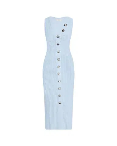 Adam Lippes Eliza Sleeveless Button-Front Rib Midi Dress | Thumbnail 1 Adam Lippes Eliza Sleeveless Button-Front Rib Midi Dress | Thumbnail 1