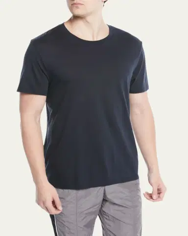 Vince Men's Short-Sleeve Pima Crewneck Jersey T-Shirt, Black | Thumbnail 6 Vince Men's Short-Sleeve Pima Crewneck Jersey T-Shirt, Black | Thumbnail 6