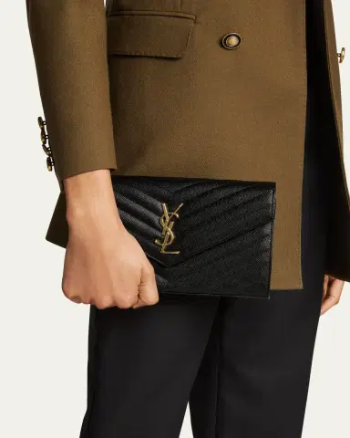 Saint Laurent YSL Monogram Large Wallet on Chain in Grained Leather | Thumbnail 2 Saint Laurent YSL Monogram Large Wallet on Chain in Grained Leather | Thumbnail 2