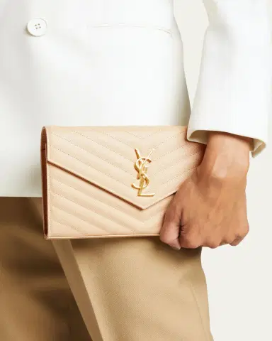 Saint Laurent YSL Monogram Large Wallet on Chain in Grained Leather | Thumbnail 14 Saint Laurent YSL Monogram Large Wallet on Chain in Grained Leather | Thumbnail 14