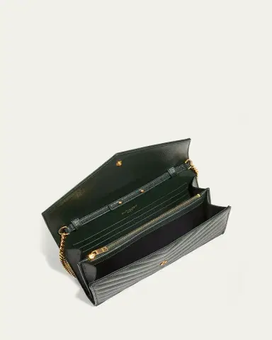 Saint Laurent YSL Monogram Large Wallet on Chain in Grained Leather | Thumbnail 24 Saint Laurent YSL Monogram Large Wallet on Chain in Grained Leather | Thumbnail 24