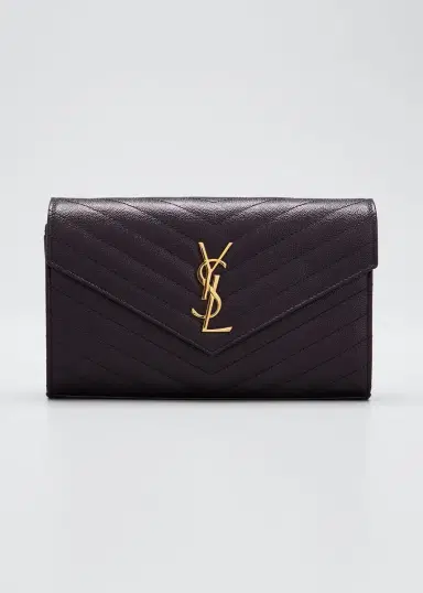 Saint Laurent YSL Monogram Large Wallet on Chain in Grained Leather | Thumbnail 32 Saint Laurent YSL Monogram Large Wallet on Chain in Grained Leather | Thumbnail 32