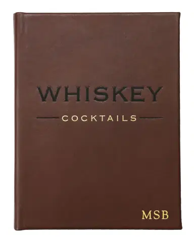 Graphic Image Whiskey Cocktails Leather Bound Book, Personalized | Thumbnail 1 Graphic Image Whiskey Cocktails Leather Bound Book, Personalized | Thumbnail 1