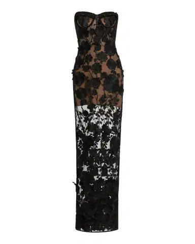 Bronx and Banco Jasmine Strapless Floral Applique Gown | Thumbnail 1 Bronx and Banco Jasmine Strapless Floral Applique Gown | Thumbnail 1