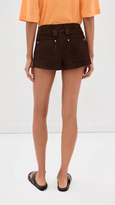 Staud Geo Suede Shorts Espresso | Thumbnail 3 Staud Geo Suede Shorts Espresso | Thumbnail 3