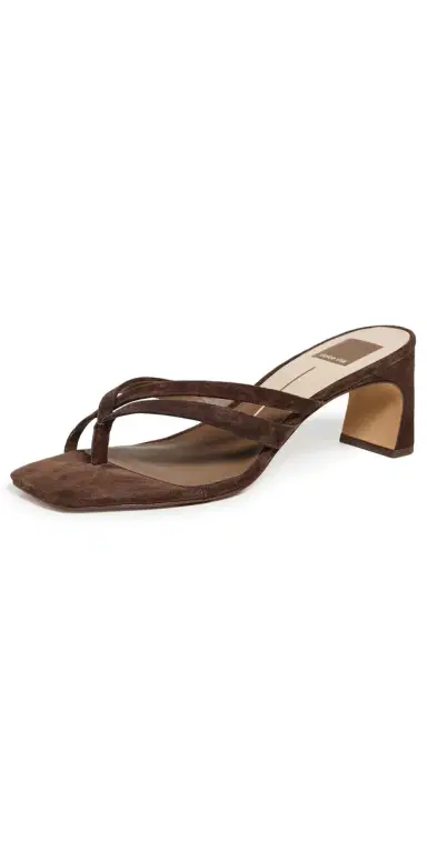 Dolce Vita Gessie Heeled Sandals DK Brown Nubuck 9 | Thumbnail 1 Dolce Vita Gessie Heeled Sandals DK Brown Nubuck 9 | Thumbnail 1