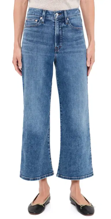 Madewell The Petite Wide Leg Crop Jeans Oneida Wash 30 | Thumbnail 1 Madewell The Petite Wide Leg Crop Jeans Oneida Wash 30 | Thumbnail 1