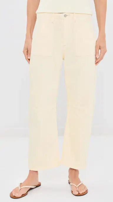 Le Jean Petite Utility Soft Barrel Jeans Lemon Yellow | Thumbnail 2 Le Jean Petite Utility Soft Barrel Jeans Lemon Yellow | Thumbnail 2