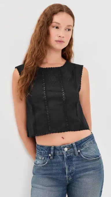 Madewell Embroidered Lace-Insert Top | Thumbnail 2 Madewell Embroidered Lace-Insert Top | Thumbnail 2