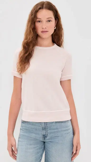 James Perse Vintage Cotton French Terry Sweat Top Rose Quartz 1 | Thumbnail 2 James Perse Vintage Cotton French Terry Sweat Top Rose Quartz 1 | Thumbnail 2