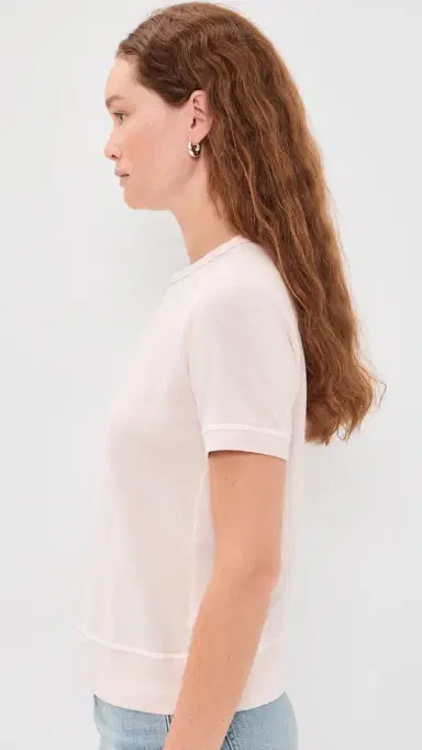 James Perse Vintage Cotton French Terry Sweat Top Rose Quartz 1 | Thumbnail 4 James Perse Vintage Cotton French Terry Sweat Top Rose Quartz 1 | Thumbnail 4