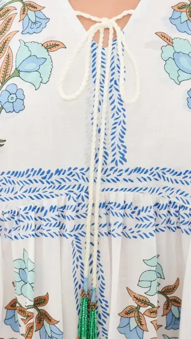 Bell Sofia Cotton Midi Dress Blue Floral | Thumbnail 6 Bell Sofia Cotton Midi Dress Blue Floral | Thumbnail 6