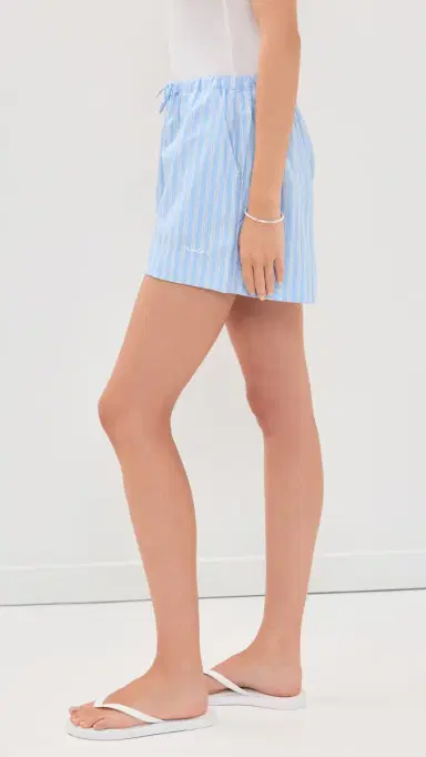 Hunza G Cotton Stripe Coverup Shorts Cornflower | Thumbnail 4 Hunza G Cotton Stripe Coverup Shorts Cornflower | Thumbnail 4