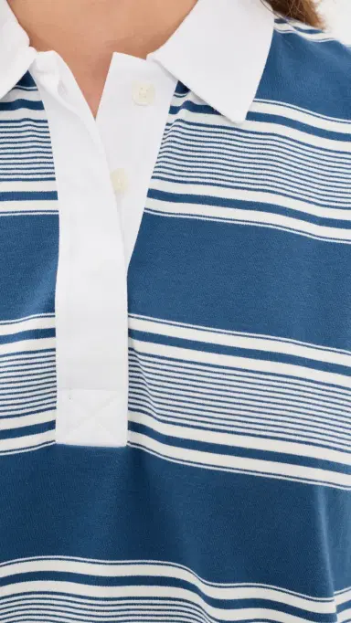 rag & bone Kelly Stripe Long Sleeve Polo Blue ulti | Thumbnail 6 rag & bone Kelly Stripe Long Sleeve Polo Blue ulti | Thumbnail 6
