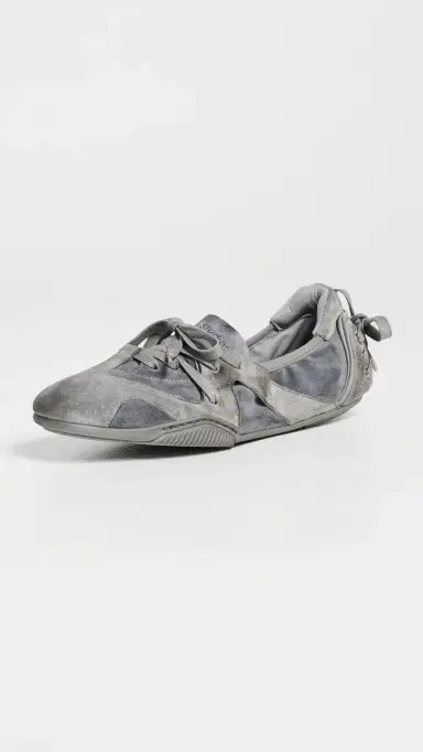 Acne Studios Bilaria Tumbled Suede Ballet Sneakers Multi Grey | Thumbnail 2 Acne Studios Bilaria Tumbled Suede Ballet Sneakers Multi Grey | Thumbnail 2