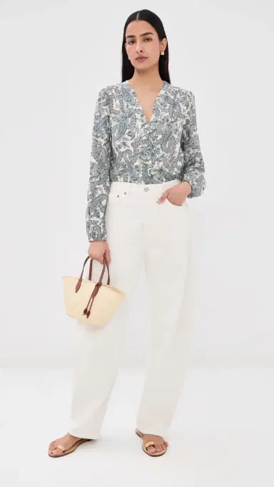 Veronica Beard Farah Blouse Ecru Multi | Thumbnail 5 Veronica Beard Farah Blouse Ecru Multi | Thumbnail 5