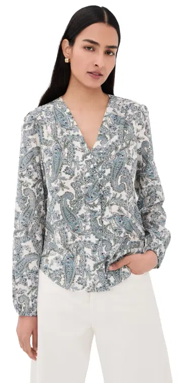 Veronica Beard Farah Blouse Ecru Multi | Thumbnail 1 Veronica Beard Farah Blouse Ecru Multi | Thumbnail 1