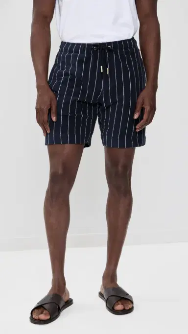 Orlebar Brown Trevone tripe Towelling Shorts 8 Night Iris/White and | Thumbnail 2 Orlebar Brown Trevone tripe Towelling Shorts 8 Night Iris/White and | Thumbnail 2