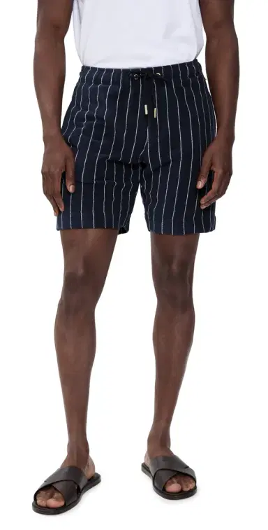 Orlebar Brown Trevone tripe Towelling Shorts 8 Night Iris/White and | Thumbnail 1 Orlebar Brown Trevone tripe Towelling Shorts 8 Night Iris/White and | Thumbnail 1