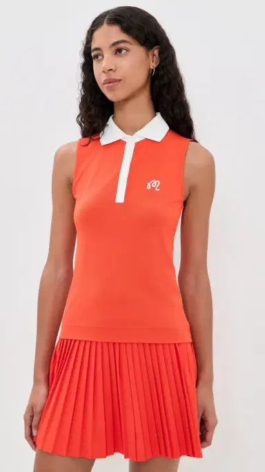 Malbon Claudia Sleeveless Polo Grenadine Red | Thumbnail 2 Malbon Claudia Sleeveless Polo Grenadine Red | Thumbnail 2
