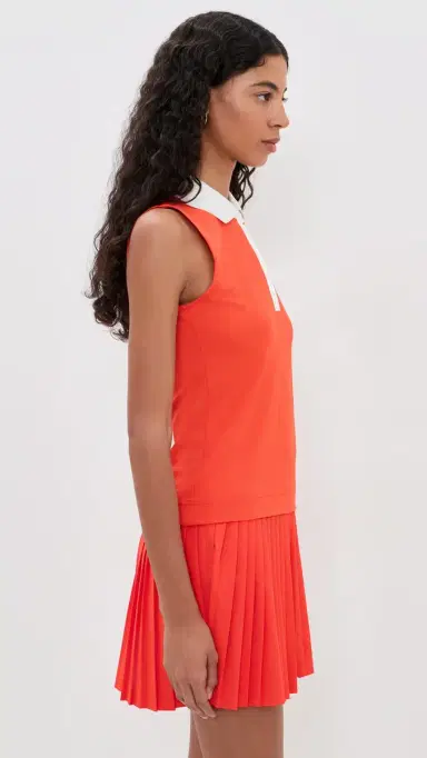 Malbon Claudia Sleeveless Polo Grenadine Red | Thumbnail 4 Malbon Claudia Sleeveless Polo Grenadine Red | Thumbnail 4