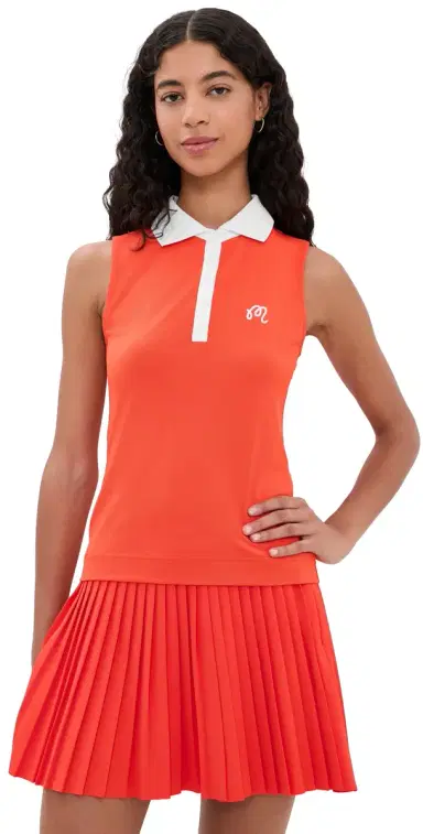 Malbon Claudia Sleeveless Polo Grenadine Red | Thumbnail 1 Malbon Claudia Sleeveless Polo Grenadine Red | Thumbnail 1