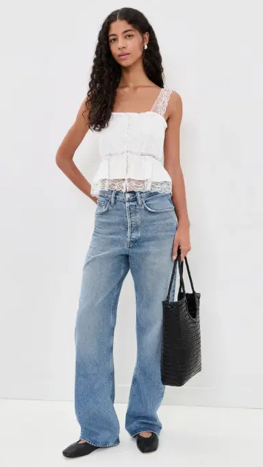 ALICE + OLIVIA Annabeth Embroidered Square Neck Cropped Top Off White | Thumbnail 5 ALICE + OLIVIA Annabeth Embroidered Square Neck Cropped Top Off White | Thumbnail 5