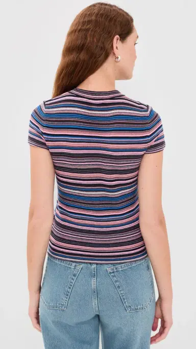 Pistola elene Knit Tee Egyptian Blue Multi tripe | Thumbnail 3 Pistola elene Knit Tee Egyptian Blue Multi tripe | Thumbnail 3