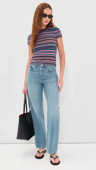 Pistola elene Knit Tee Egyptian Blue Multi tripe | Thumbnail 5 Pistola elene Knit Tee Egyptian Blue Multi tripe | Thumbnail 5