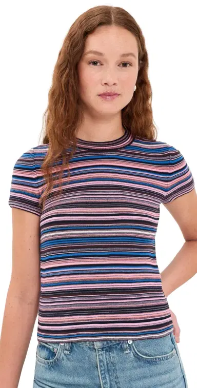 Pistola elene Knit Tee Egyptian Blue Multi tripe | Thumbnail 1 Pistola elene Knit Tee Egyptian Blue Multi tripe | Thumbnail 1