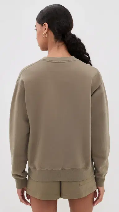 Sporty & Rich H & W Crest Embroidered Crewneck Sand | Thumbnail 4 Sporty & Rich H & W Crest Embroidered Crewneck Sand | Thumbnail 4