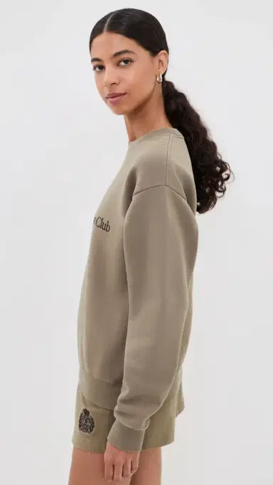 Sporty & Rich H & W Crest Embroidered Crewneck Sand | Thumbnail 5 Sporty & Rich H & W Crest Embroidered Crewneck Sand | Thumbnail 5