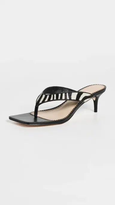Cinq à Sept Frankie Zebra Haircalf Kitten Heel Sandals Black/Ivory 37 | Thumbnail 2 Cinq à Sept Frankie Zebra Haircalf Kitten Heel Sandals Black/Ivory 37 | Thumbnail 2