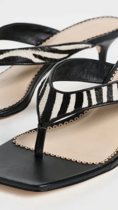 Cinq à Sept Frankie Zebra Haircalf Kitten Heel Sandals Black/Ivory 37 | Thumbnail 6 Cinq à Sept Frankie Zebra Haircalf Kitten Heel Sandals Black/Ivory 37 | Thumbnail 6