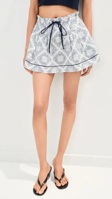 LE BOP adeline Mini Skirt White/Navy | Thumbnail 3 LE BOP adeline Mini Skirt White/Navy | Thumbnail 3