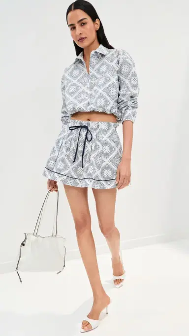 LE BOP adeline Mini Skirt White/Navy | Thumbnail 6 LE BOP adeline Mini Skirt White/Navy | Thumbnail 6