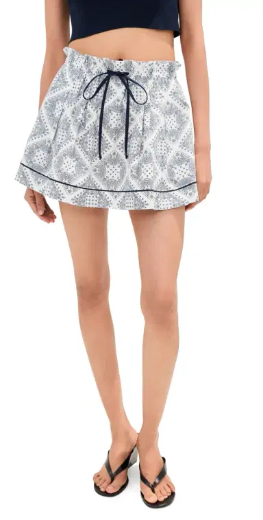 LE BOP adeline Mini Skirt White/Navy | Thumbnail 1 LE BOP adeline Mini Skirt White/Navy | Thumbnail 1