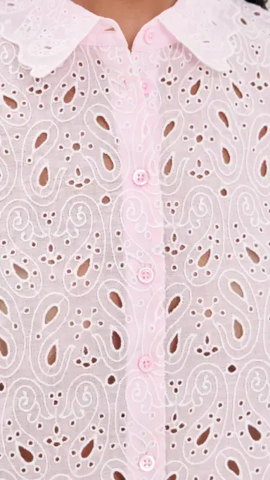 Frame The Paisley Eyelet Top Bubble Gum L | Thumbnail 6 Frame The Paisley Eyelet Top Bubble Gum L | Thumbnail 6