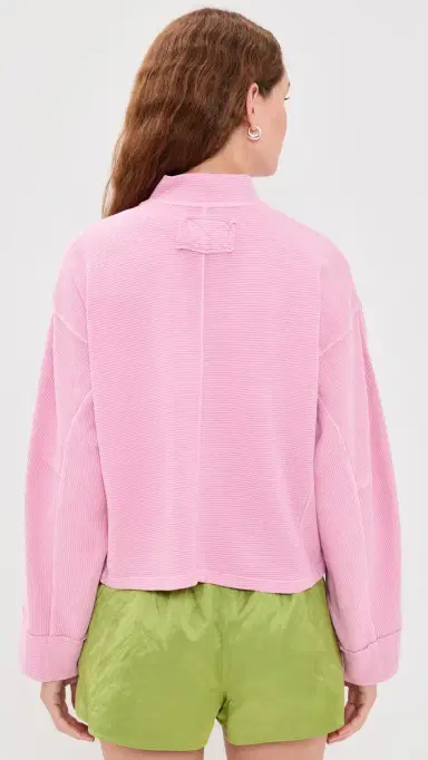 Free People Celeste Quarterzip weatshirt Hummingbird Pink | Thumbnail 3 Free People Celeste Quarterzip weatshirt Hummingbird Pink | Thumbnail 3