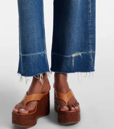 Chloé Chloé Distressed cropped wide-leg jeans | Thumbnail 6 Chloé Chloé Distressed cropped wide-leg jeans | Thumbnail 6