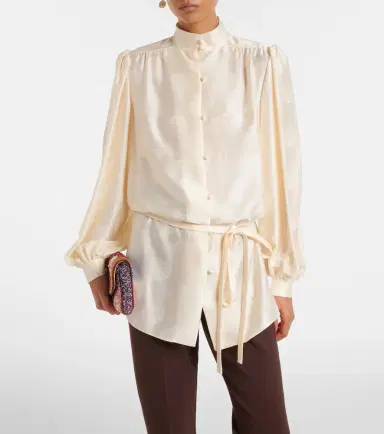 Valentino Belted silk jacquard shirt | Thumbnail 3 Valentino Belted silk jacquard shirt | Thumbnail 3