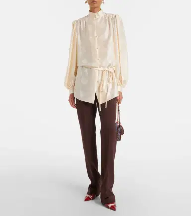 Valentino Belted silk jacquard shirt | Thumbnail 7 Valentino Belted silk jacquard shirt | Thumbnail 7