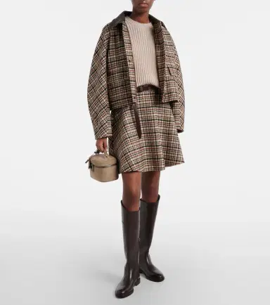 Brunello Cucinelli Checked wool and alpaca-blend jacket | Thumbnail 2 Brunello Cucinelli Checked wool and alpaca-blend jacket | Thumbnail 2